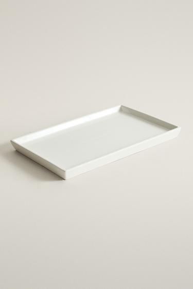 WHITE EARTHENWARE BATHROOM TRAY — White 2