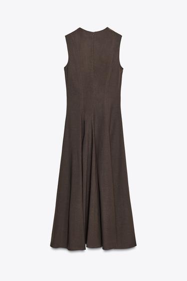 ZW COLLECTION SLEEVELESS MIDI DRESS - Brown by Zara