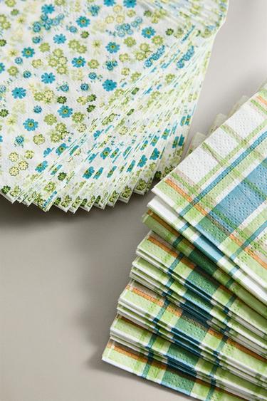 LOT SERVIETTES DE TABLE PAPIER IMPRIMÉES (LOT DE 30) - Vert de Zara - Image 3