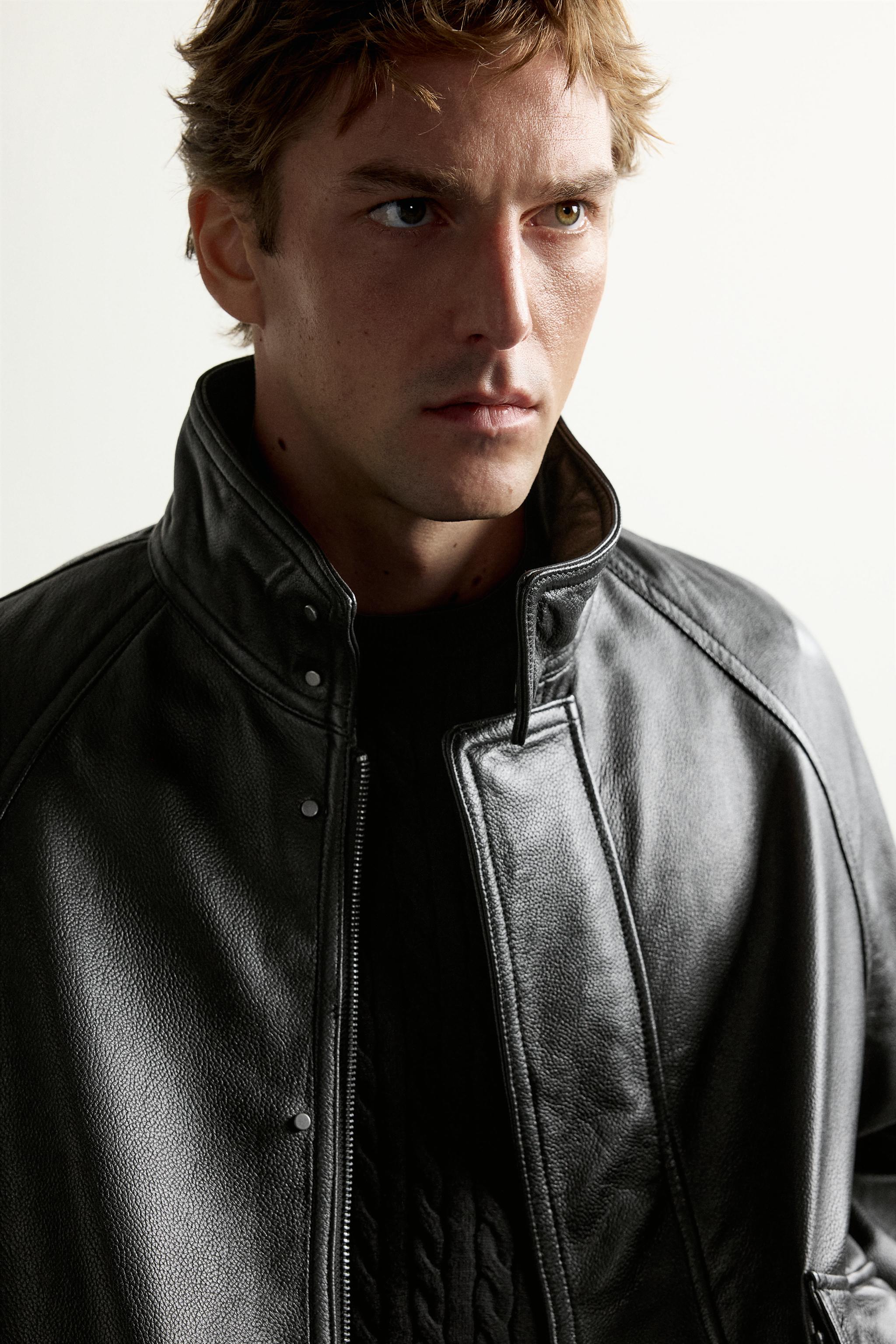 レザージャケット リラックスフィット - ブラック | ZARA Japan / 日本 レザージャケット リラックスフィット - ブラック | ZARA Japan / 日本