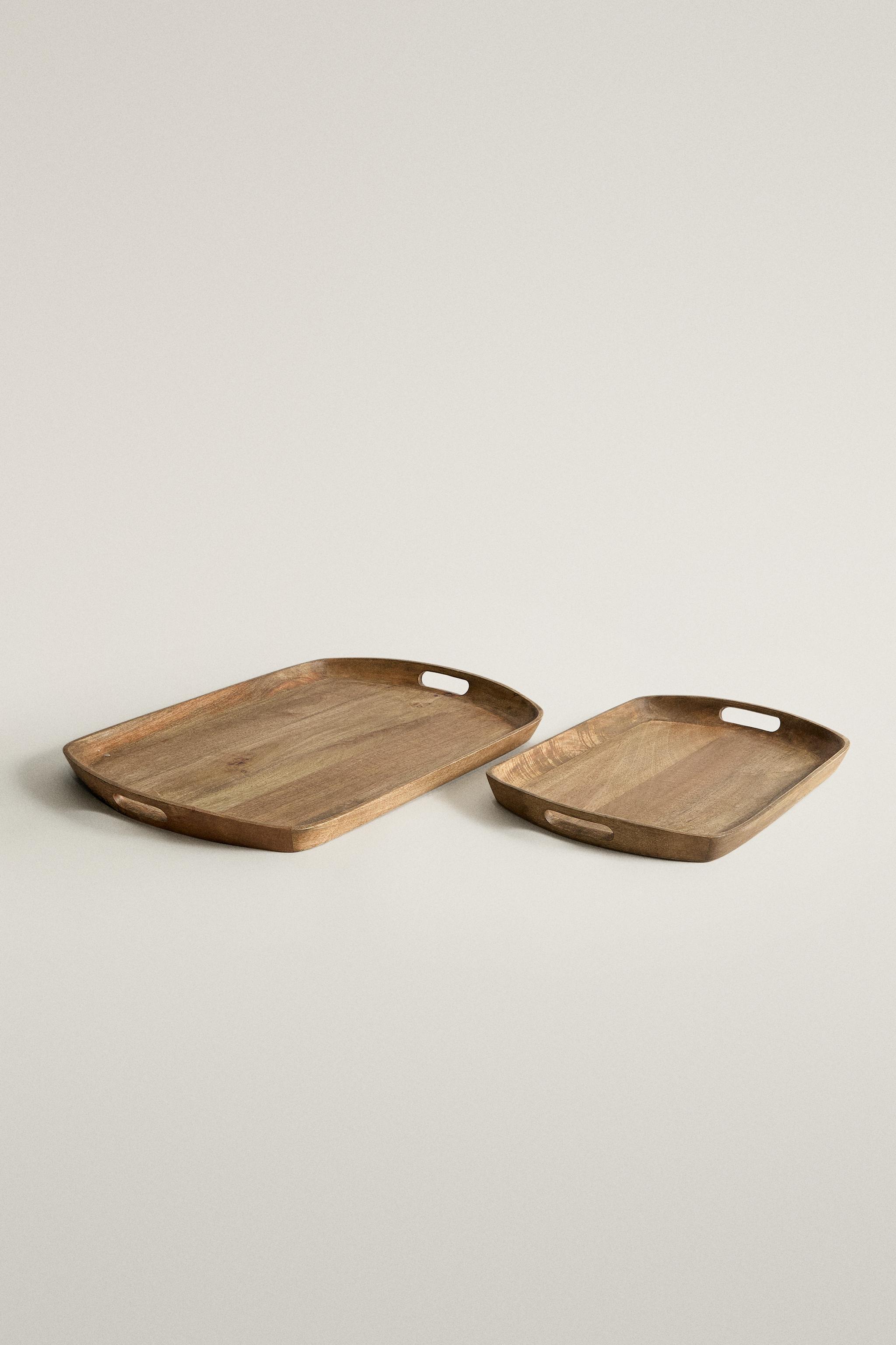 WOODEN TRAY WITH HANDLES