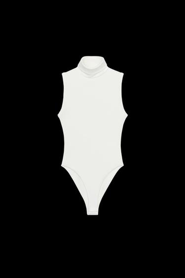 BASIC HIGH NECK BODYSUIT - Ecru by Zara - Image 0