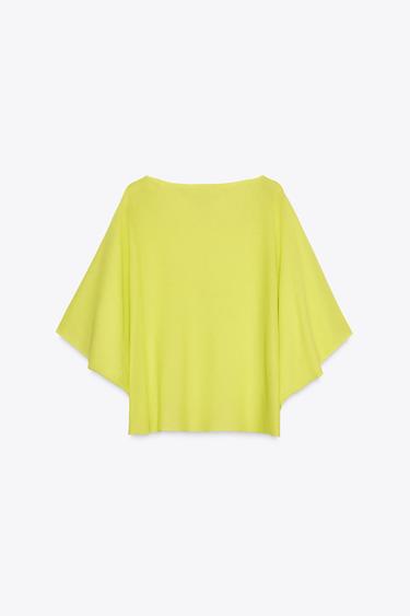 TOP CAPE EN MAILLE UNIE - Citron vert de Zara - Image 5
