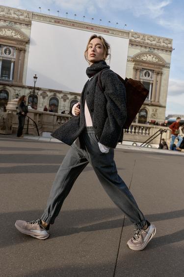 CUFFED HEM TROUSERS - Mid-grey by Zara