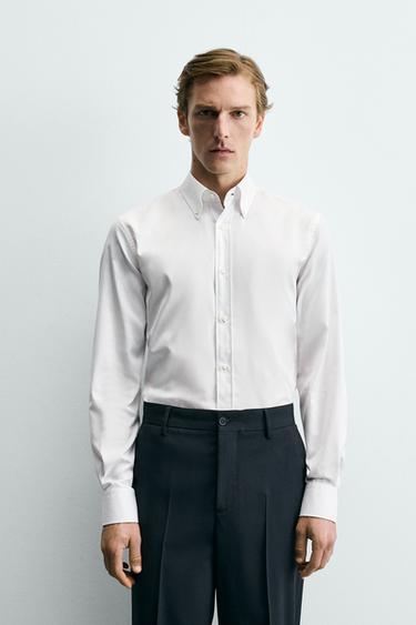 Zara PAMUČNA KOŠULJA REGULAR FIT KROJA – Bijela