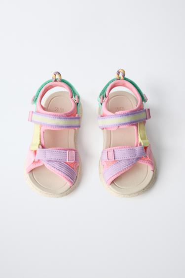 MULTI-COLOURED TECHNICAL SANDALS - Pink by Zara