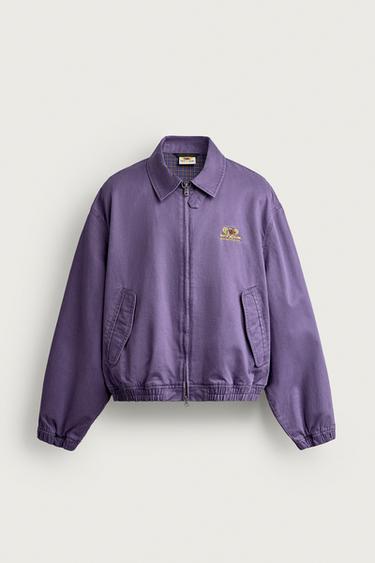 JAQUETA DE ALGODÃO COM BORDADO FRUIT OF THE LOOM™ - Roxo da Zara