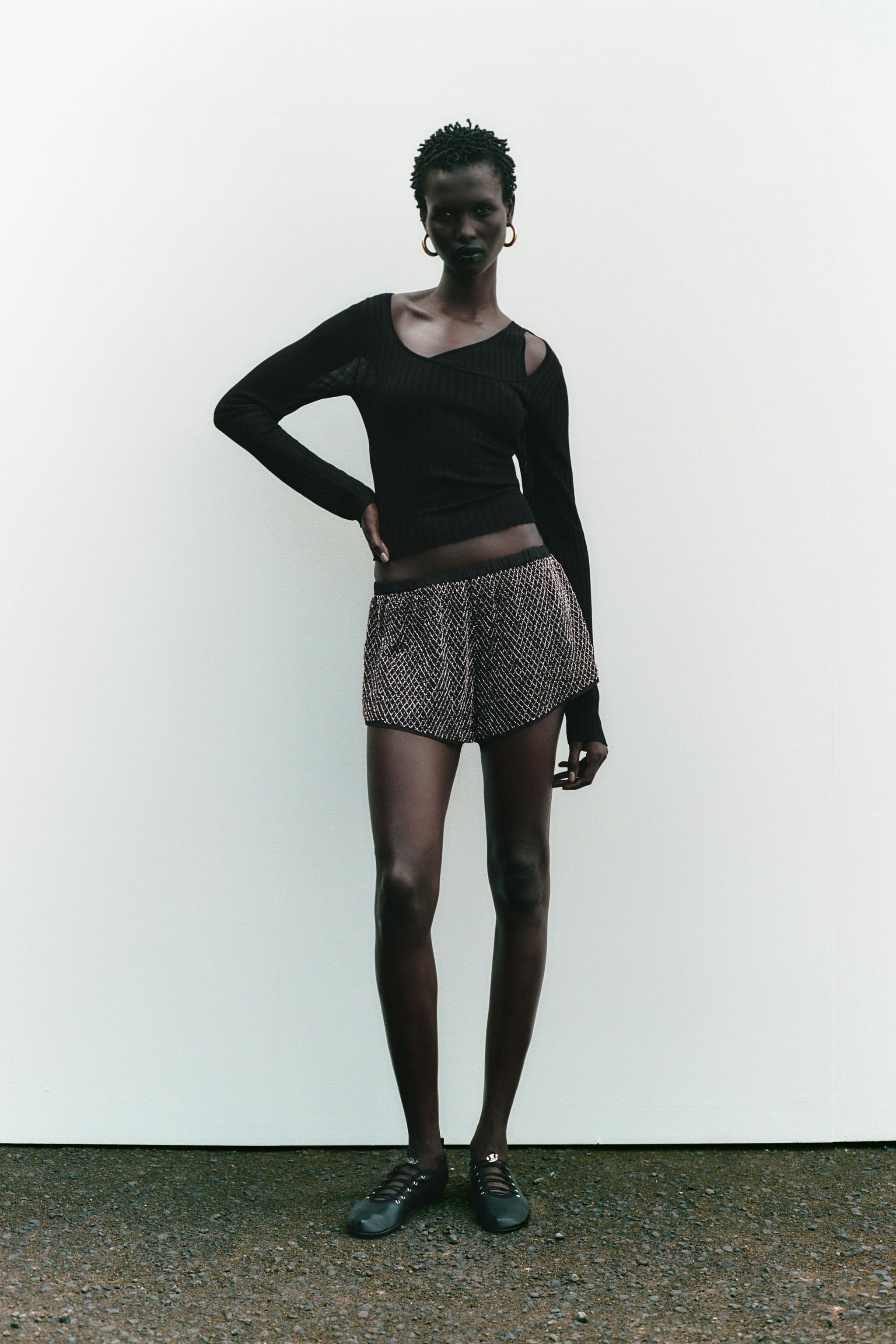 Zara knit black sweater sales