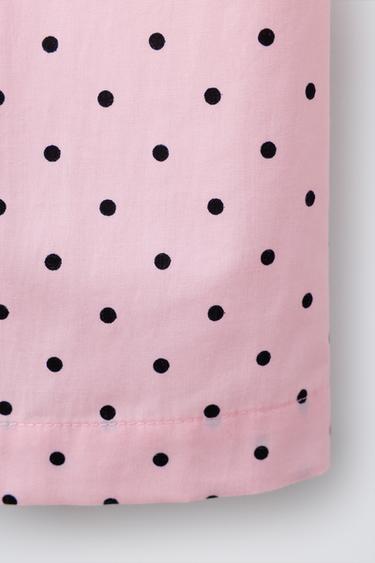 PANTALON DROIT IMPRIMÉ À POIS - Rose de Zara - Image 3