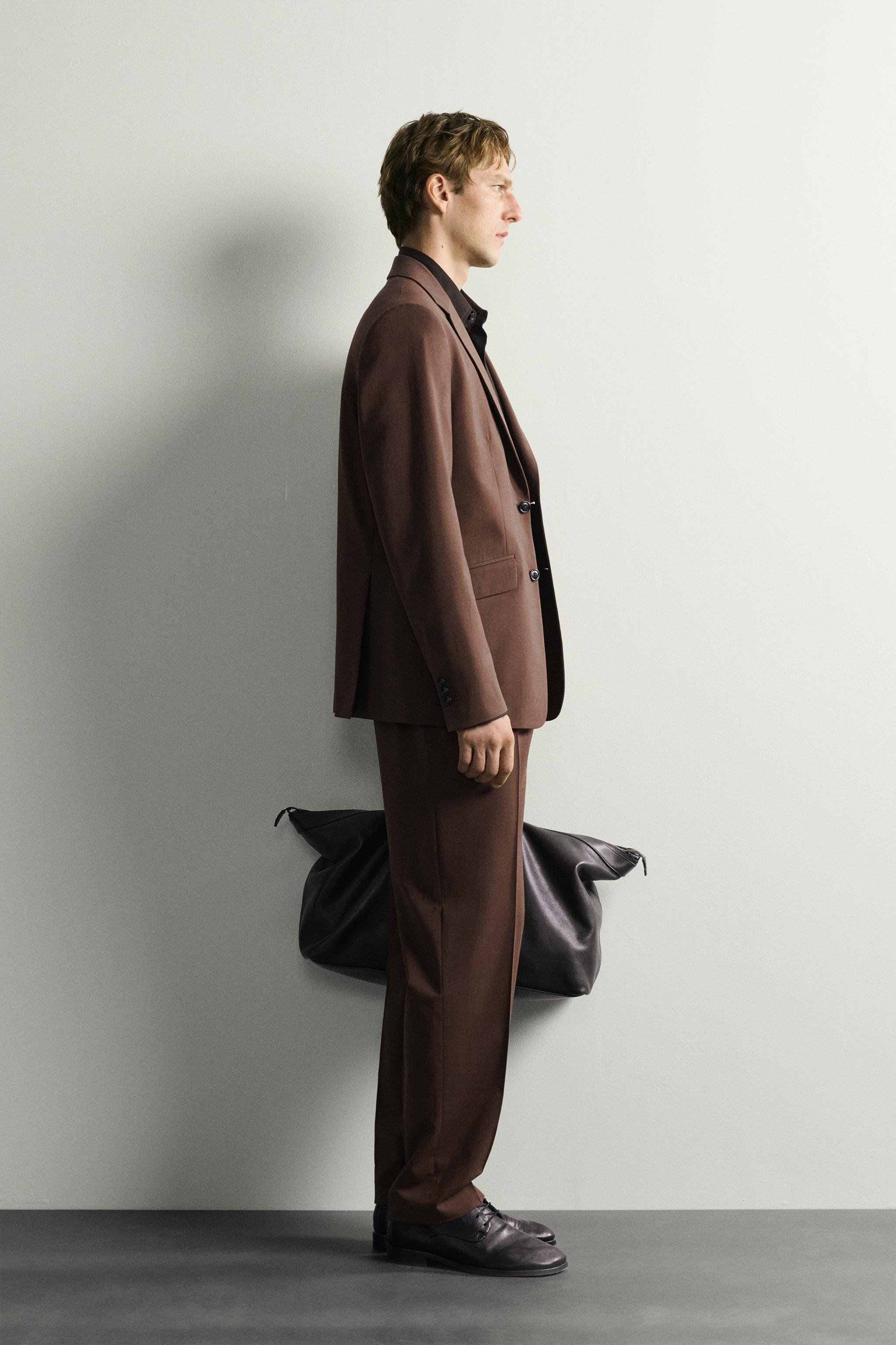 Мужские пиджаки Zara REGULAR FIT SUIT BLAZER — фото 4