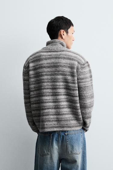 STRIPED JACQUARD CARDIGAN - Grey by Zara - Image 2