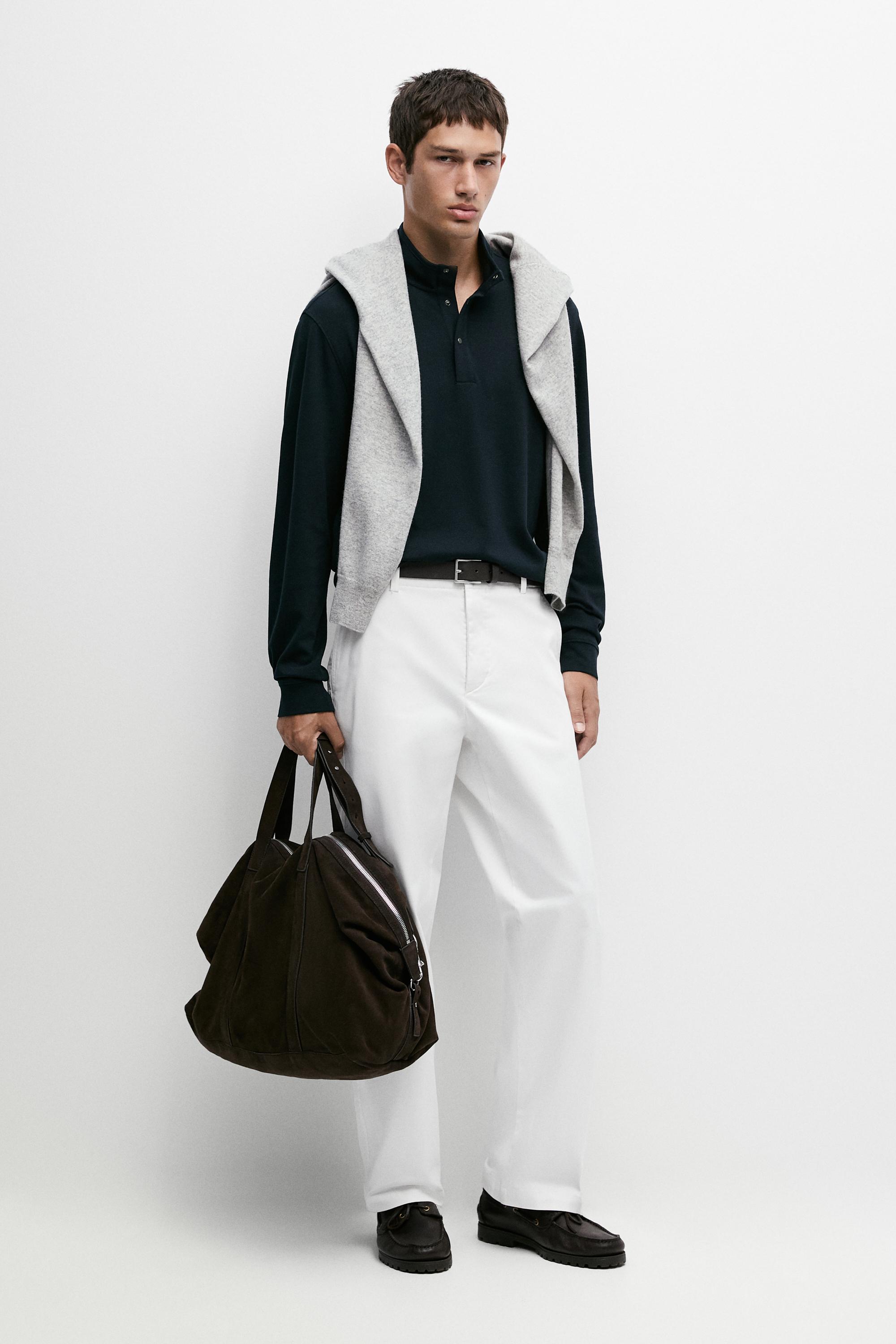 Cotton and Silk Blend Polo Sweater
