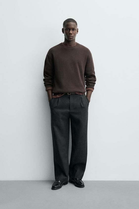 SUÉTER DE TRICÔ PÉROLA - Chocolate da Zara - Imagem 0