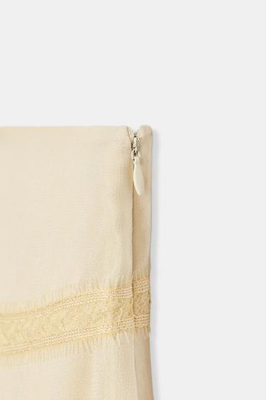 ZW COLLECTION COMBINED LACE SKIRT - Oyster-white by Zara - Image 8
