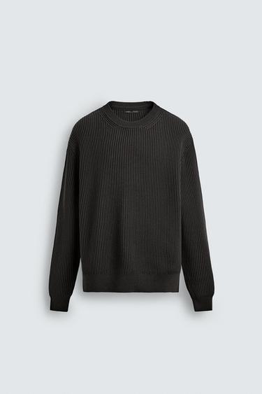RIBBED TEXTURE SWEATER - Greyish by Zara