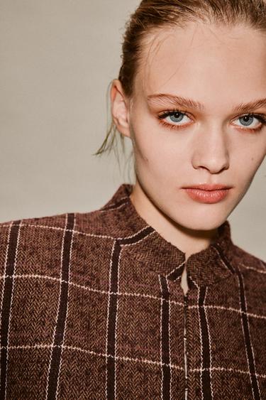 Zara ZW COLLECTION PEPLUM BLAZER - Russet