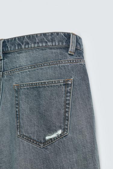 BERMUDA EN DENIM DÉCHIRÉ - Bleu / Vert de Zara - Image 8