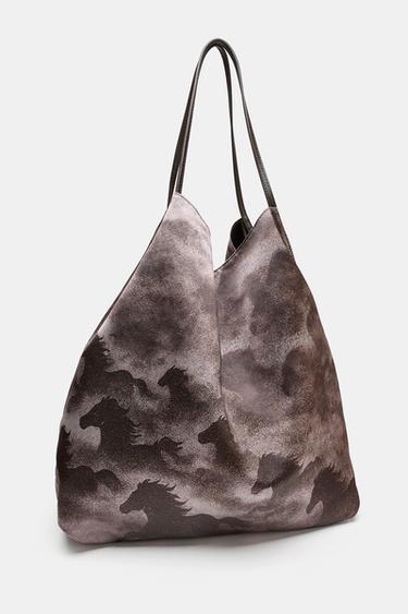 Zara 雙面托特包 - 巧克力色