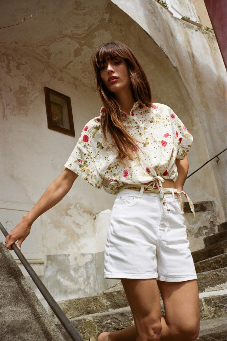 Camisa Flores Mujer Zara Zara España Camisa Flores Zara Mujer