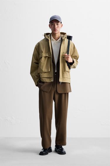 BOXY FIT PARKA WITH POCKETS - Olive Green by Zara