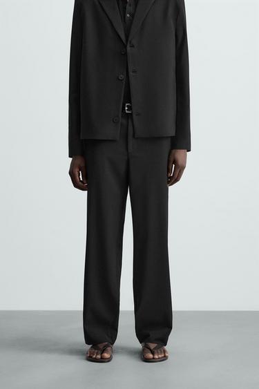 Zara REGULAR FIT SUIT PANTS - Black