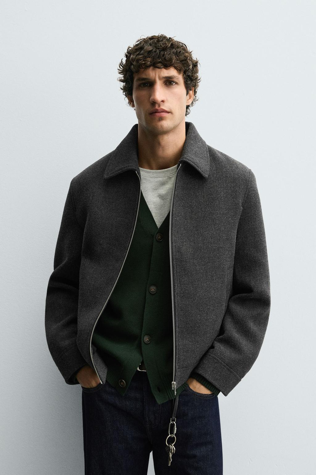 JACKA I TYG MED DRAGKEDJA