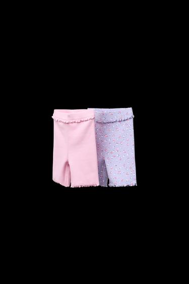 PACK DOS LEGGING RIB CICLISTA FLORES - Malva de Zara - Imagen 0