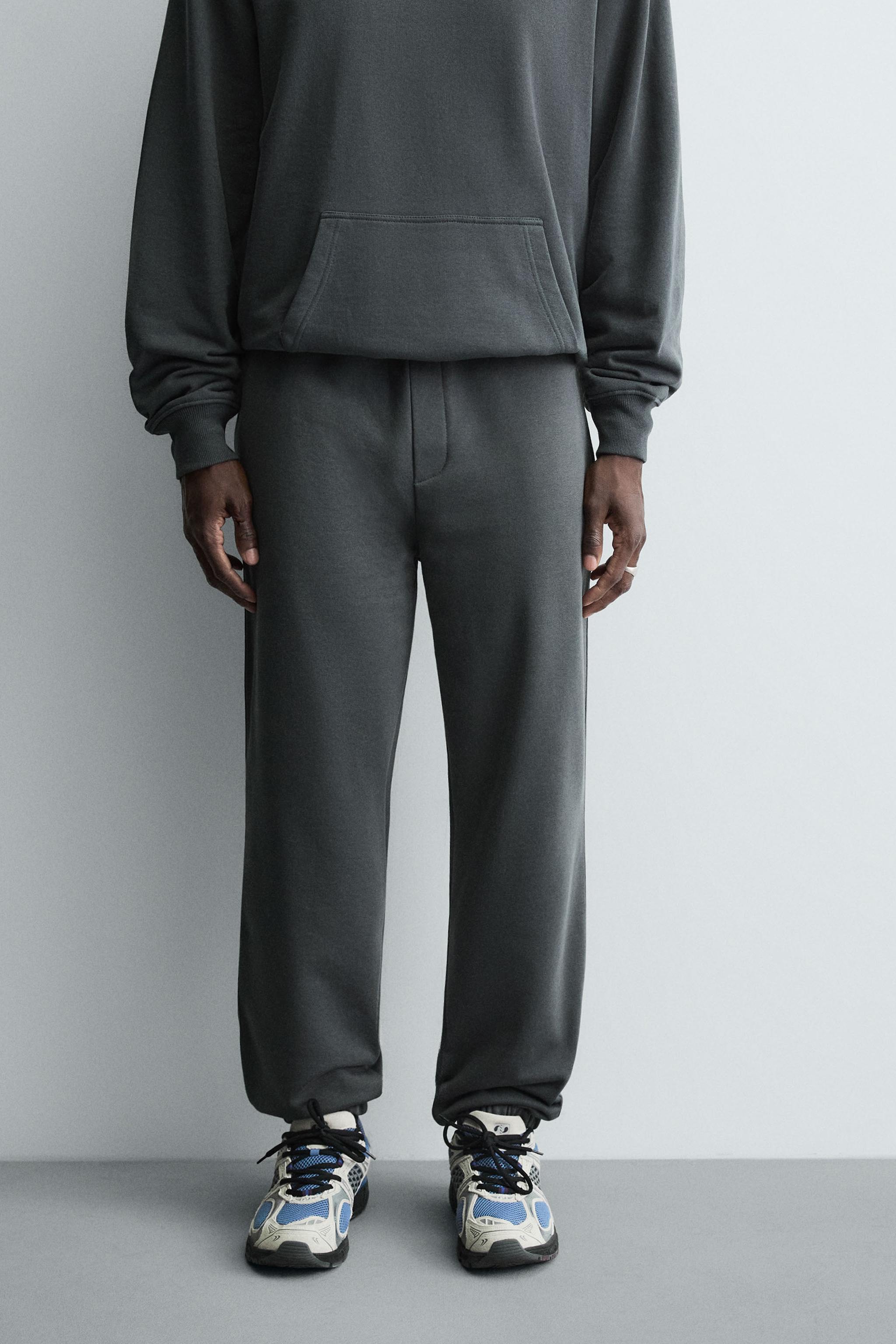 BASIC REGULAR FIT JOGGING PANTS — Dark anthracite (alternate view)