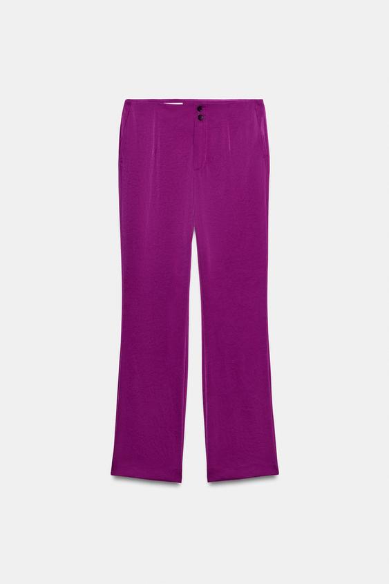 PANTALÓN FLARE - Morado de Zara - Imagen 0