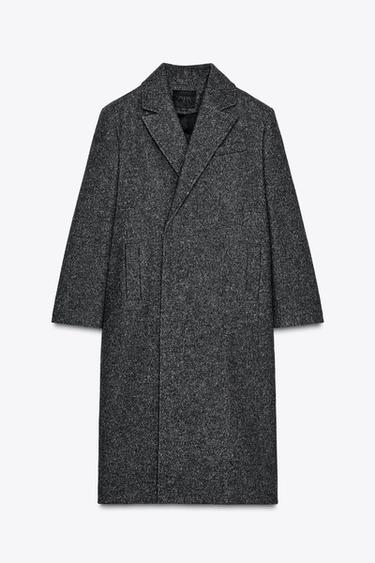 ABRIGO OVERSIZE MEZCLA LANA ZW COLLECTION - Gris de Zara