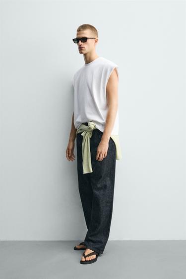 RELAXED FIT SLOGAN TANK TOP - White by Zara - Image 3