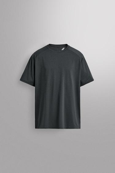TEXTURED TECHNICAL T-SHIRT - charcoal grey by Zara