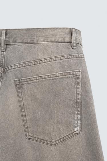 BERMUDA EN DENIM COUPE BAGGY À ÉCLABOUSSURES - Beige de Zara - Image 9