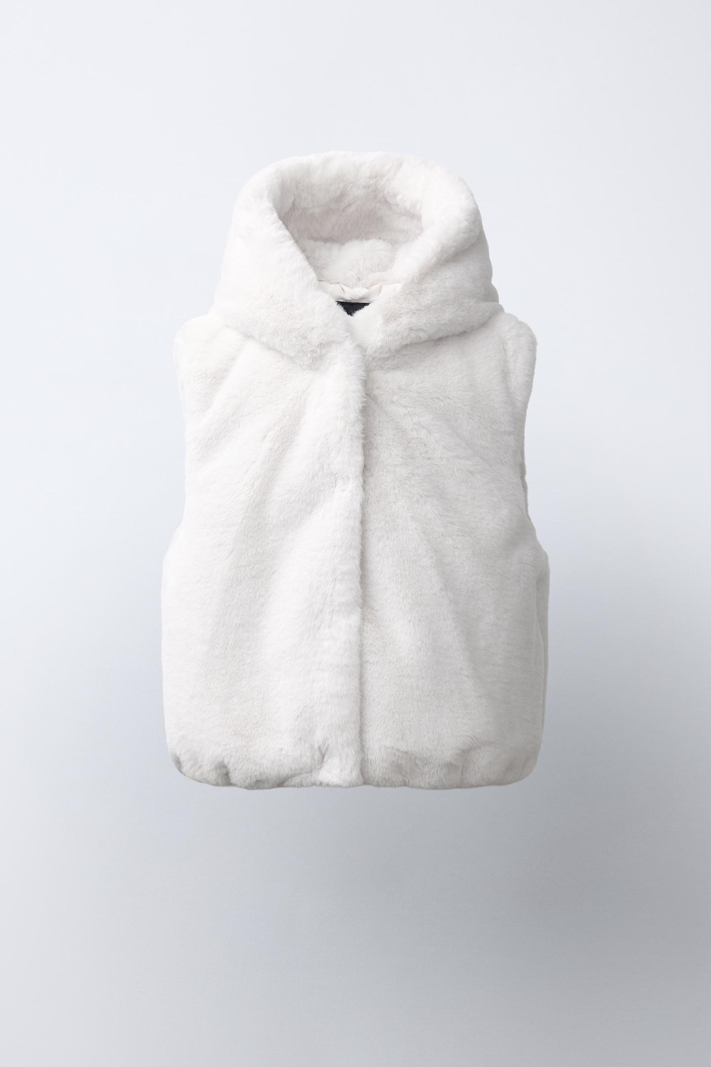 Детский жилет Zara Faux-Fur Vest, цвет: Устричный белый