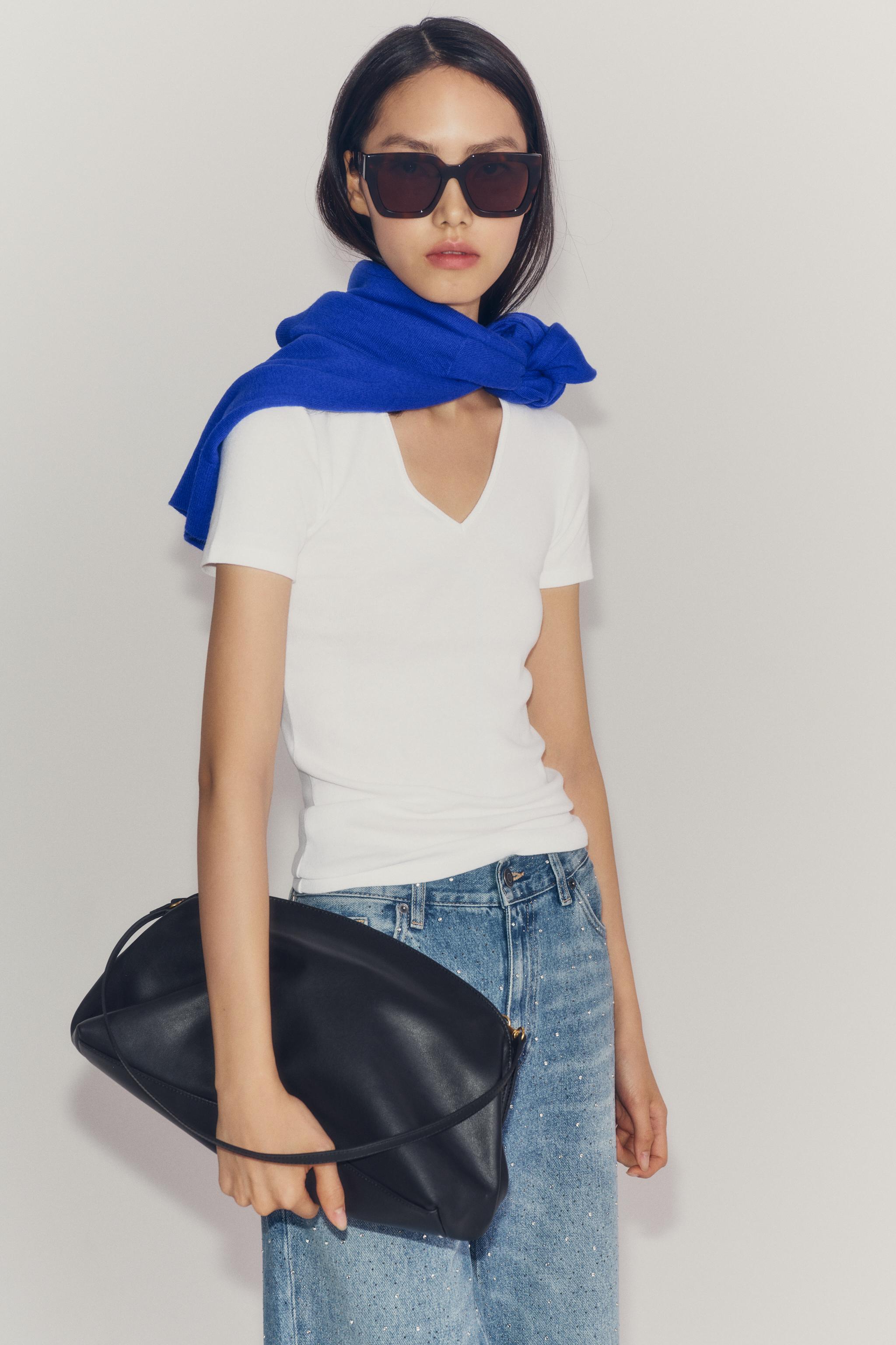 Zara LEATHER CLUTCH BAG