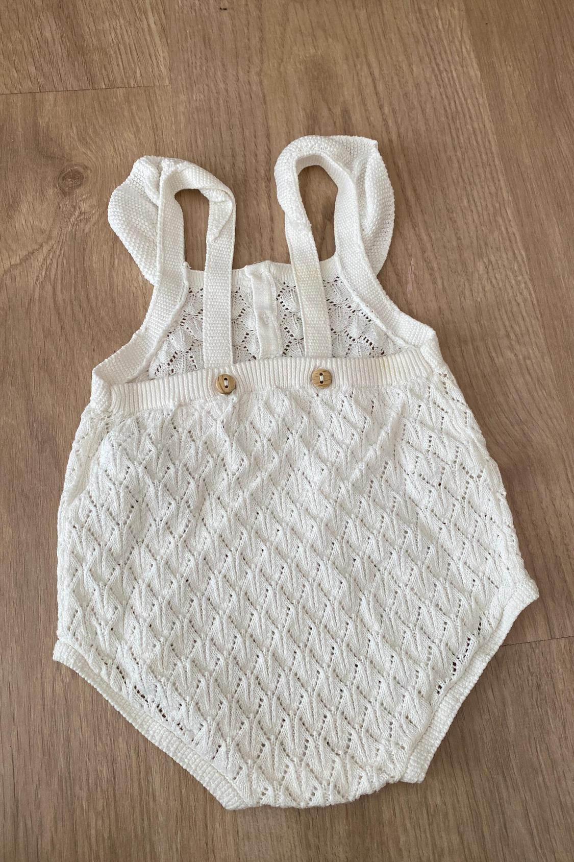 OPEN-KNIT ROMPER WITH RUFFLES - Image 2