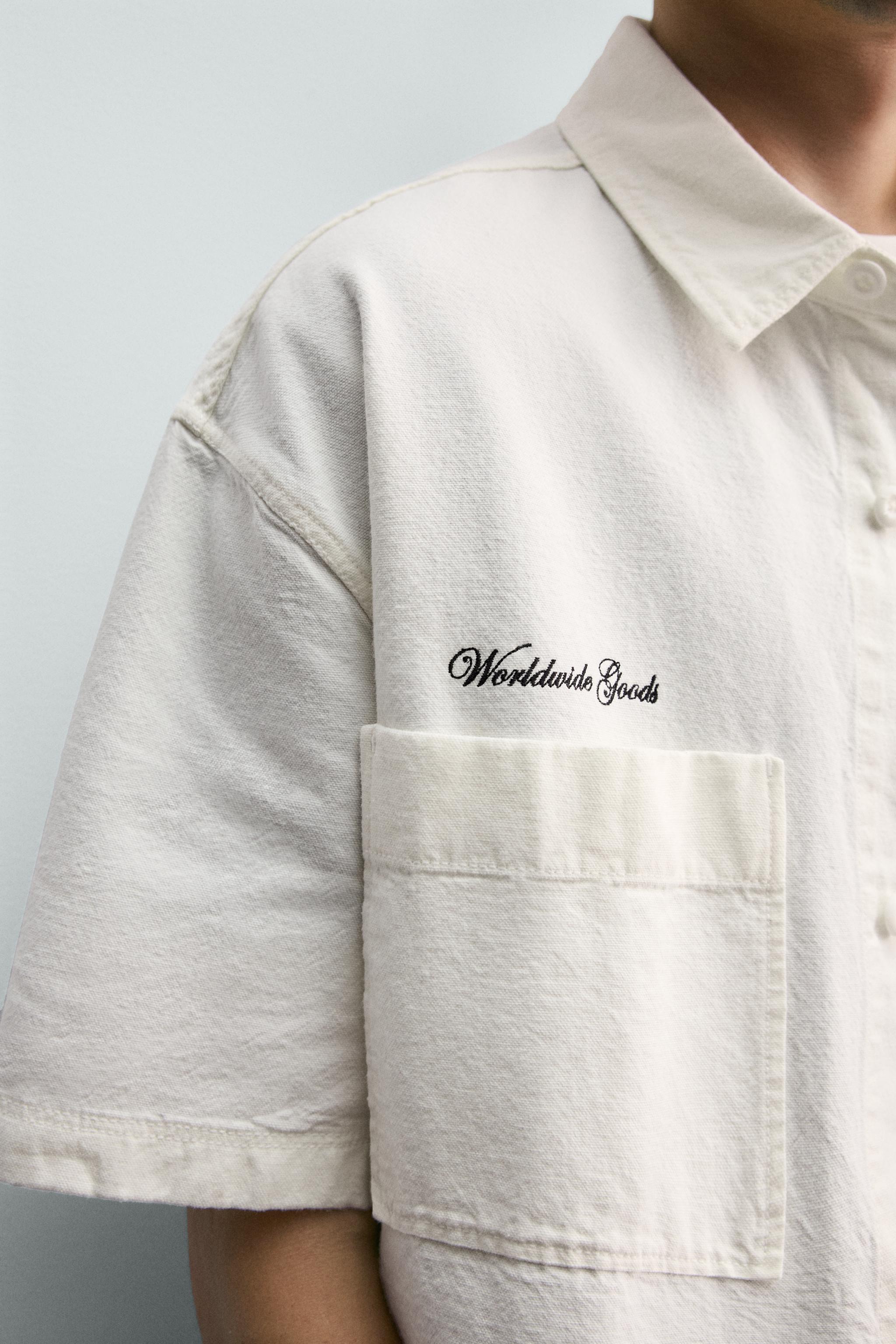 RELAXED FIT SHIRT WITH COMBINED EMBROIDERED PATCHES