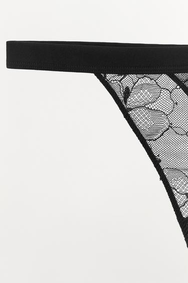 TANGA EN DENTELLE - Noir de Zara - Image 7