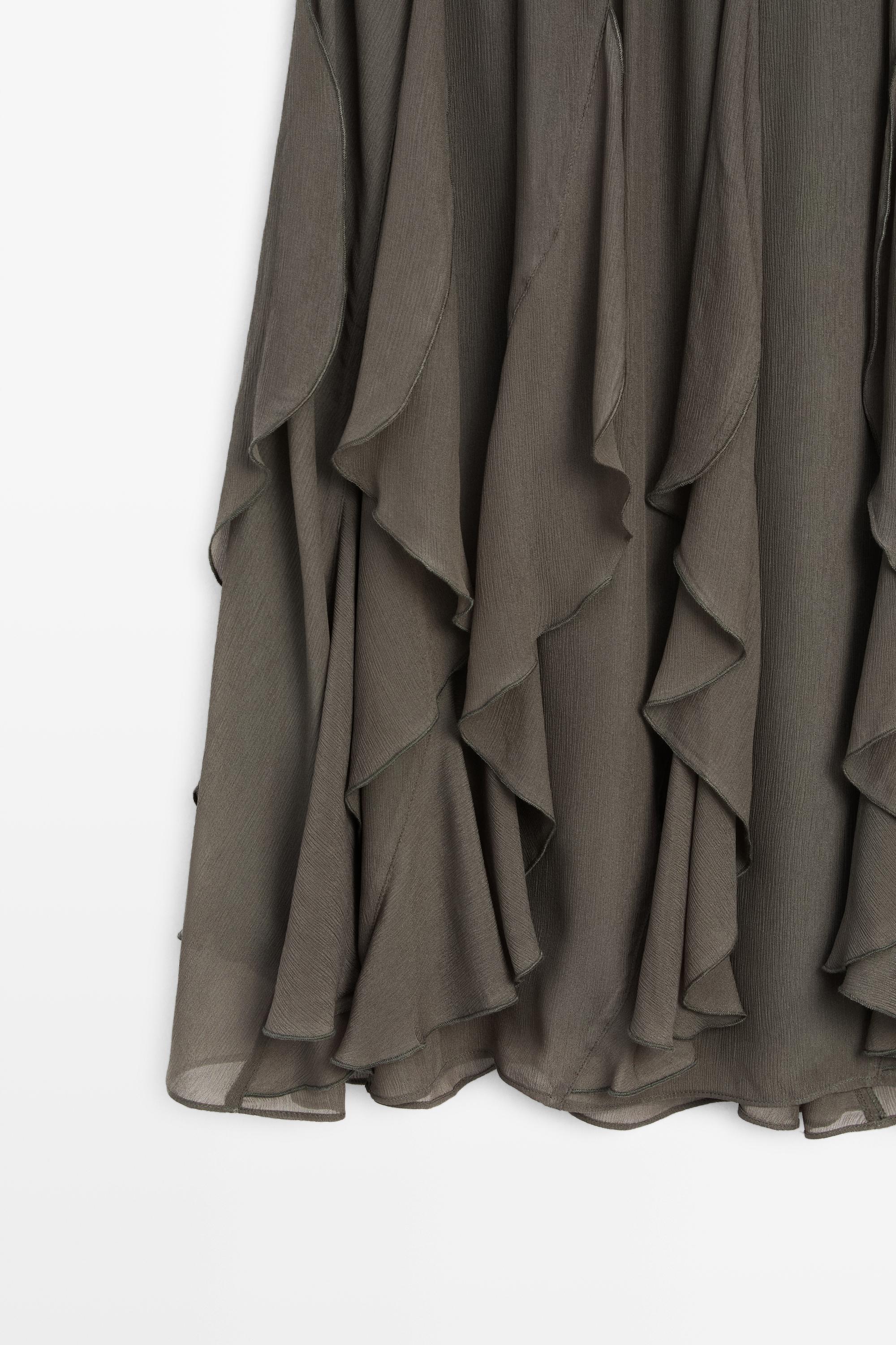 Flowing midi skirt with ruffle detail