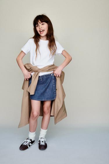 JUPE-SHORT EN JEAN - Bleu de Zara