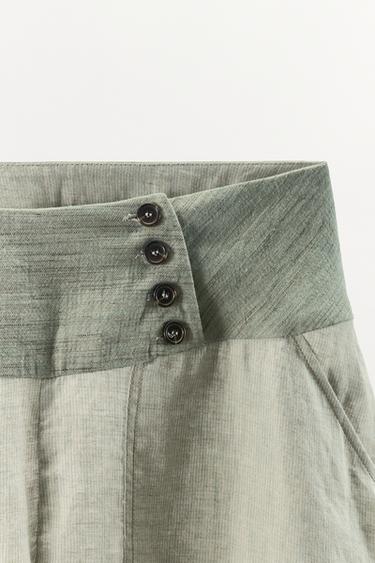 100% LINEN SAROUEL TROUSERS - striped by Zara - Image 6