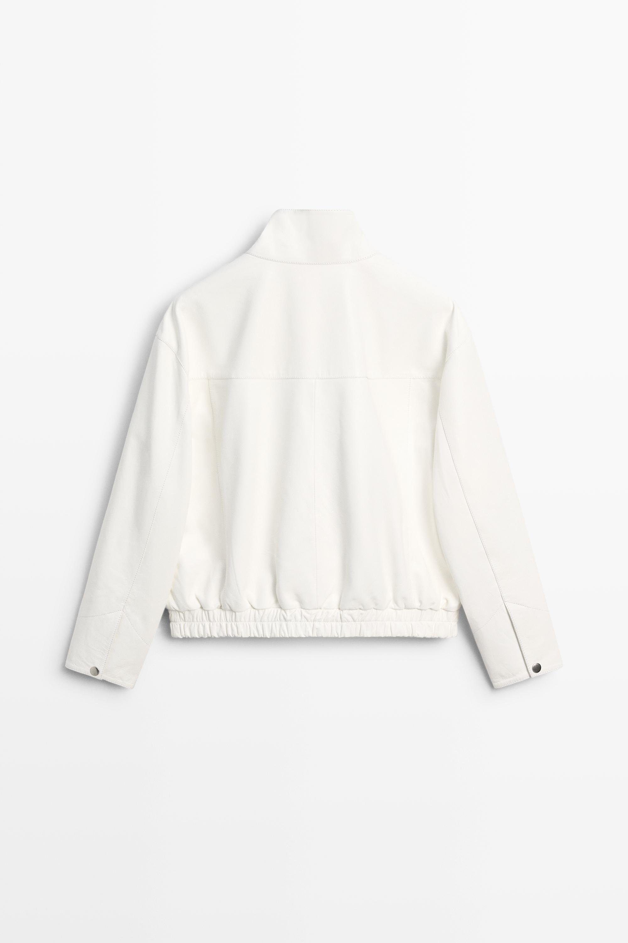 Veste bomber en cuir nappa