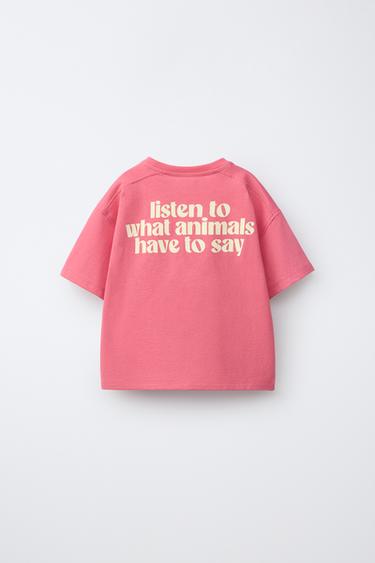 T-SHIRT À PIÈCE ÉTOILE - Rose délavé de Zara - Image 1