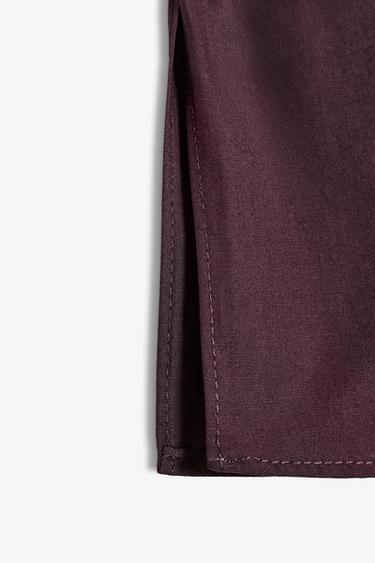 TOP EN POPELINE À NŒUDS - Bordeaux de Zara - Image 6