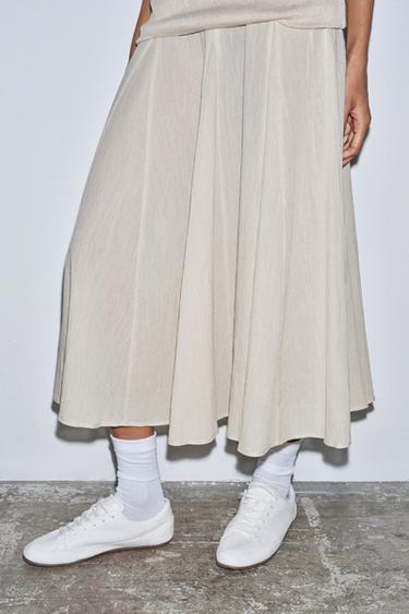 JUPE SOFT COMBINÉE - Écru de Zara - Image 2