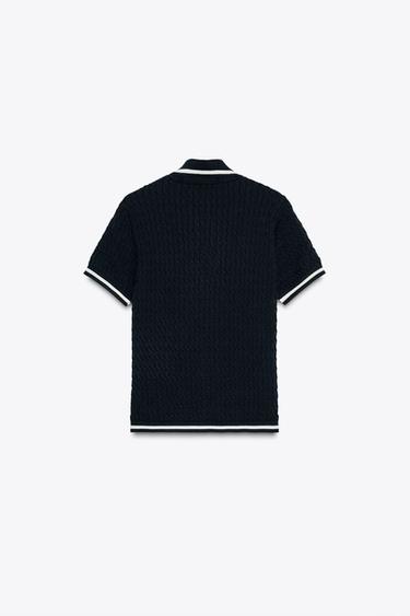 PULL POLO À TORSADES - Bleus marine / Écrus de Zara - Image 5