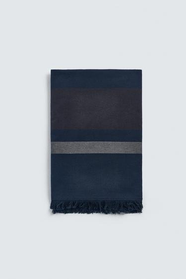 RAIDALLINEN RANTAPYYHE - Navy blue Zaralta