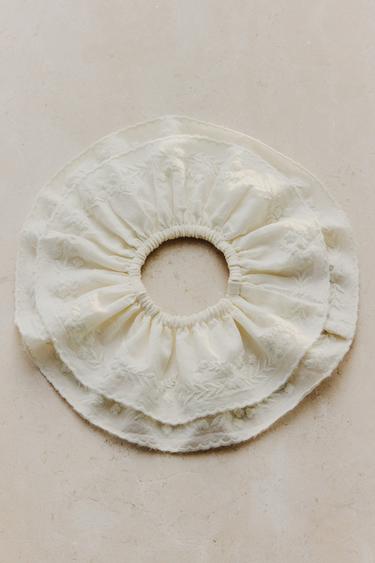EMBROIDERED COTTON SCRUNCHIE (PACK OF 2) - Ivory by Zara
