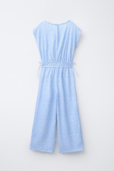 LONG TEXTURED PRINT JUMPSUIT - Sky blue by Zara - Image 1