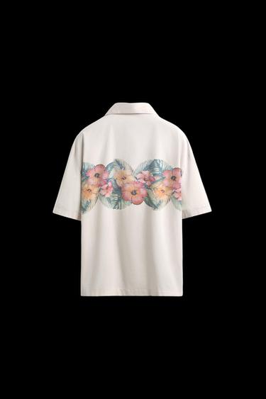 Zara FLORAL PRINT SHIRT - Gray
